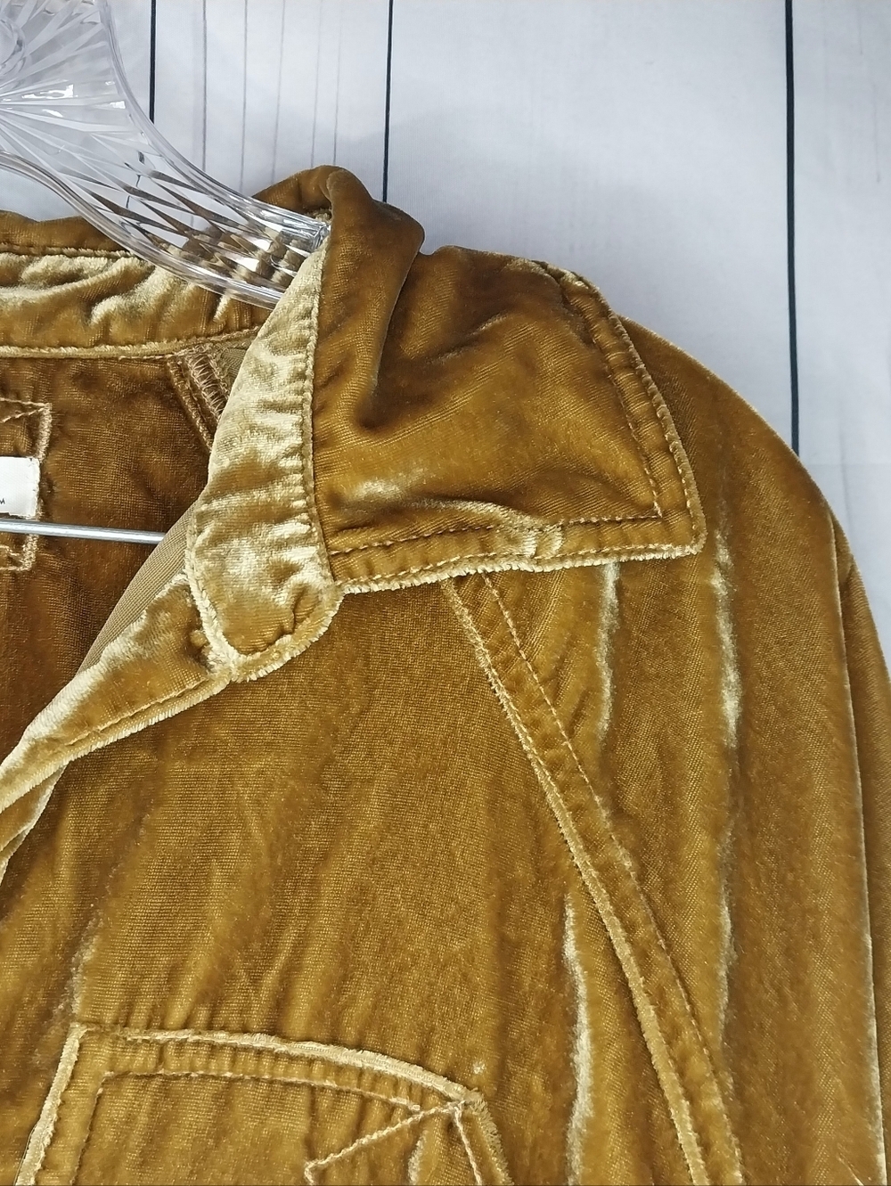 Free People We The Free Night Skies Velvet Boho Oversized Button-Up Top - Picture 3 of 8